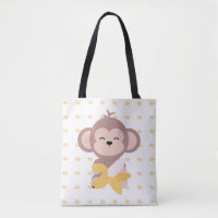 Singe mignon de Kawaii avec le sac fourre-tout à