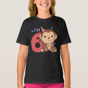 Singe Sixième anniversaire Enfants 6 ans T-shirt