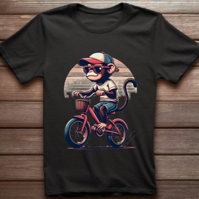 Singe sur T-shirt à vélo (Créateur téléchargé)