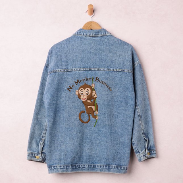 Singe Sur Vine Design Denim Veste (Hangar)