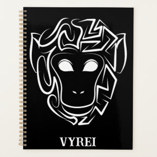 Singe tribal noir et blanc