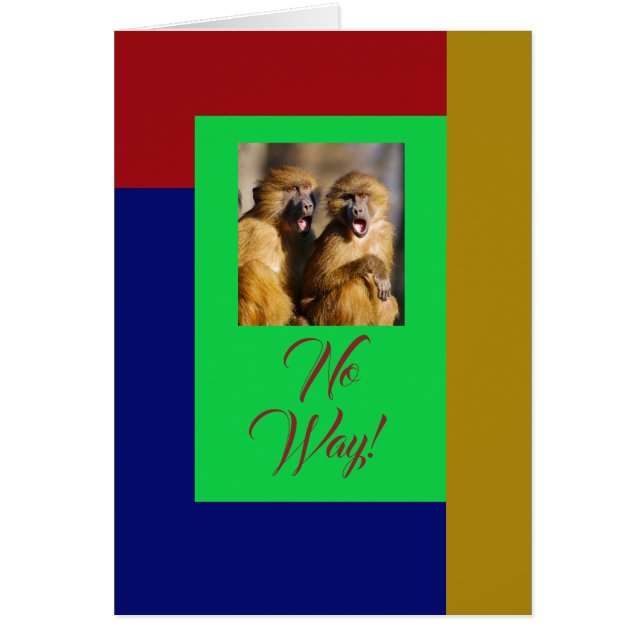 Singes choqués, carte rouge, bleue, verte et or (Devant)