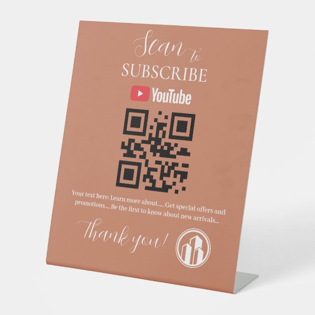 S'inscrire Code QR Panneau | YouTube | Agent immob (Recto)