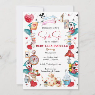 Sip and See Alice tea Party Invitation