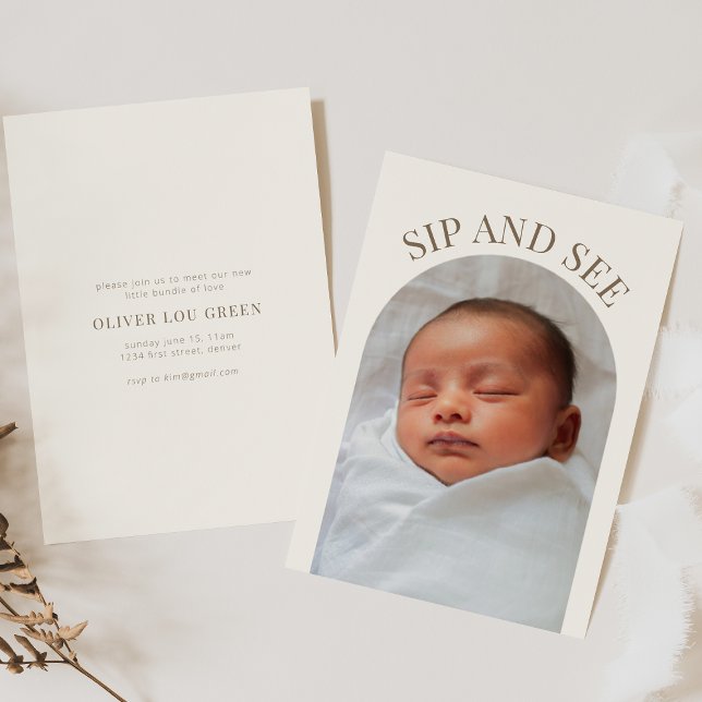 Sip and See Baby shower Invitation (Créateur téléchargé)