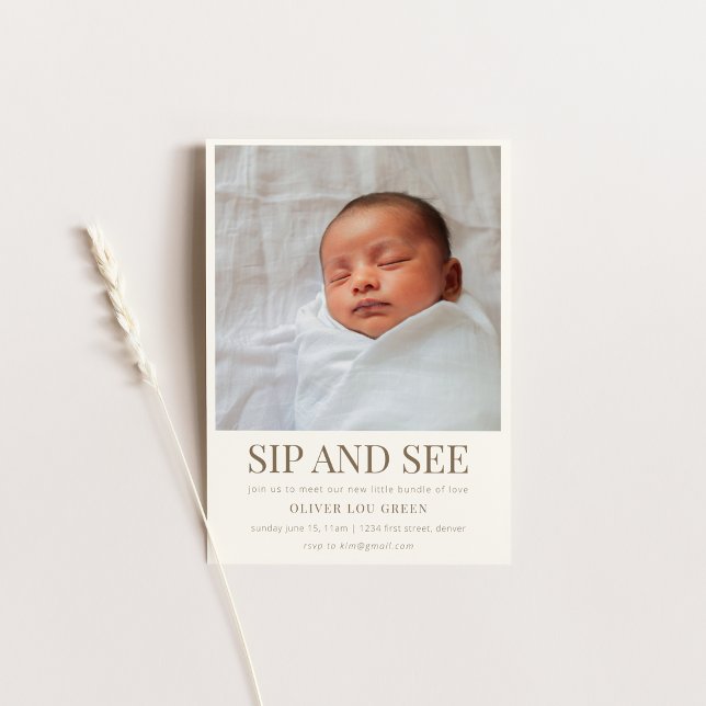 Sip and See Baby shower Invitation (Créateur téléchargé)