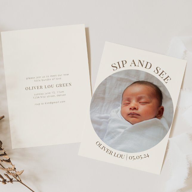 Sip and See Baby shower Invitation (Créateur téléchargé)