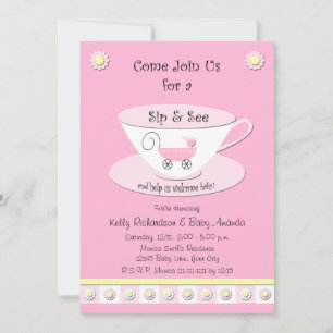 Sip and See Invitations Baby Girl Douche