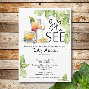Sip and See Meet The Baby Invitation