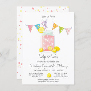 Sip et voir Baby shower Mason Jar Invitation