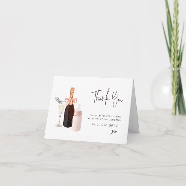 Sip n Voir Nouveau Carte de remerciements plié béb (Devant)