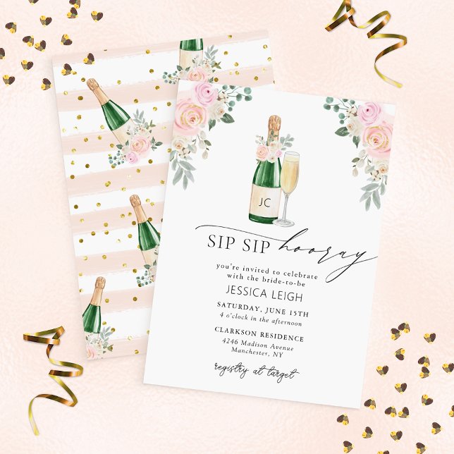 Sip Sip Hooray Champagne Bridal Show Invitation (Créateur téléchargé)
