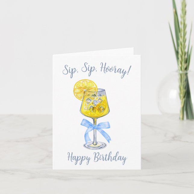Sip Sip Hooray Limoncello Carte d'anniversaire (Devant)