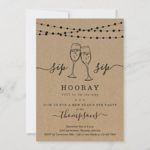 Sip Sip Hooray Nouvel An's Eve Party Invitation