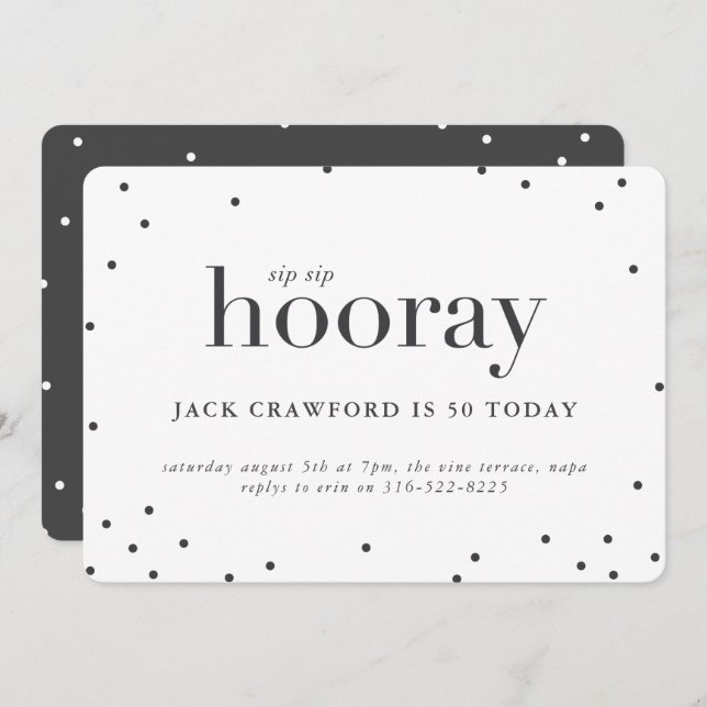 Sip sip hooring anniversaire invitation fête (Devant / Derrière)