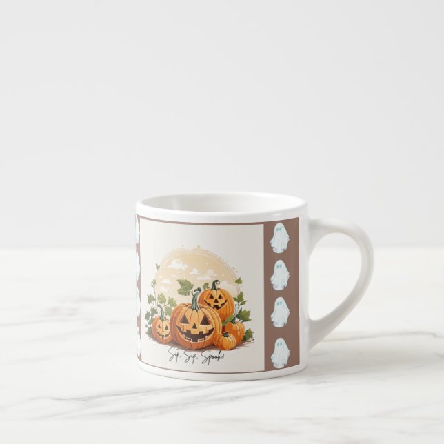 Sip, Sip, Spook! Halloween Pumpkin Mug Design (Droite)