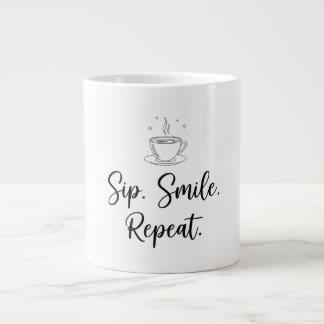 Sip. Souriez. Recommencer. Mug à café Pastel minim