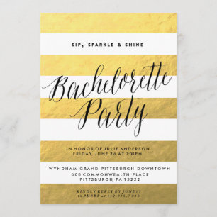 SIP, SPARKLE, SHINE BACHELORETTE PARTY Invitation