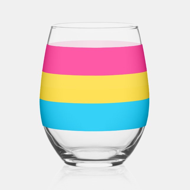 Sip with Pride : Verre de vin sans pierre Pansexue (Recto)