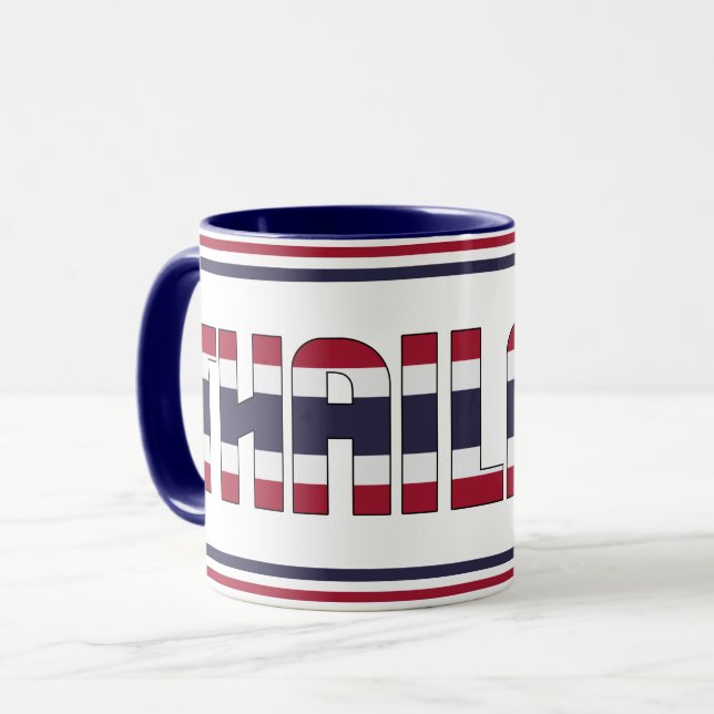 "Sippin' with Thailand" Mug de café patriotique (Devant gauche)