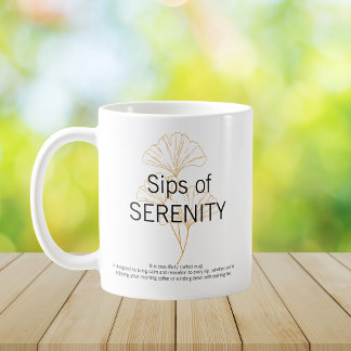 Sips of SERENITY elegant minimalist Coffee Mug