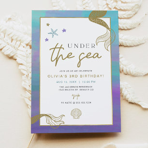 SIREN Purple Gold Mermaid Beach Girl Anniversaire