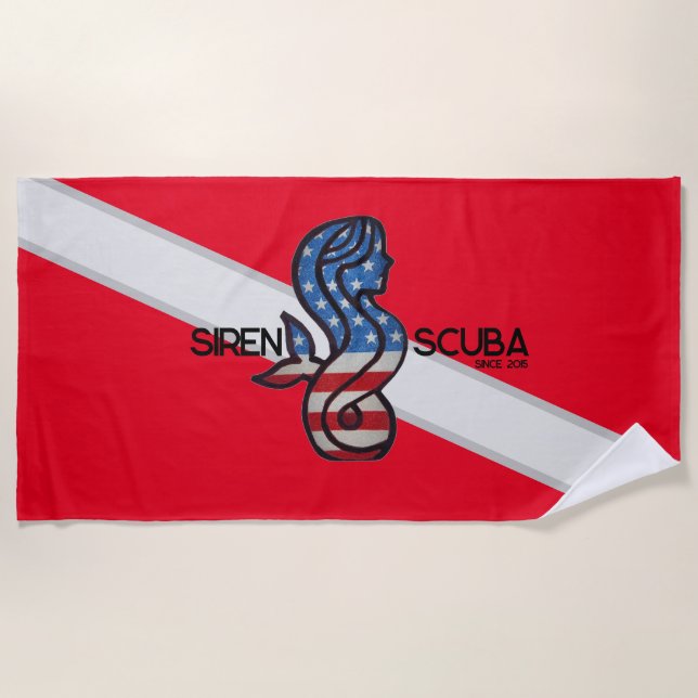 SIREN SCUBA - Drapeau Patriot/Plongée, Serviette d (Devant)