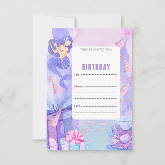 SIRENA ANNIVERSAIRE INVITATION (Devant)