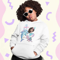 Sirène à cheveux noir Personnalisé Enfants Nom Fil