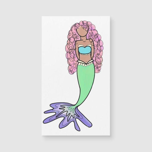 sirène arc-en-ciel rose bleu pourpre vert noir bou (Devant)