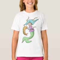 Sirène avec bras cassé et moulé t-shirt mignon