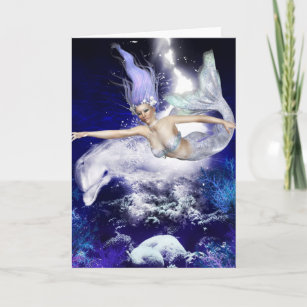 Sirène avec carte de voeux Dolphin