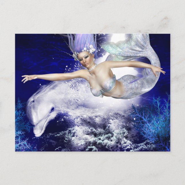 Sirène avec carte postale Dolphin (Devant)