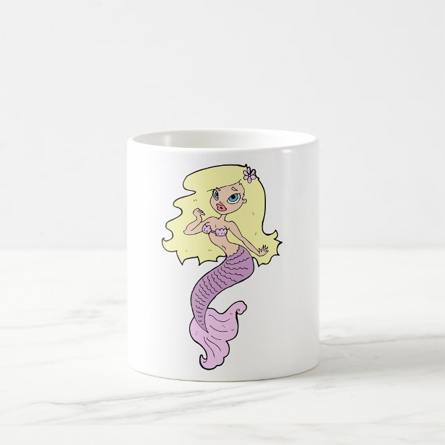 Sirène Avec Coiffure Jaune Mug De Café (Créateur téléchargé)
