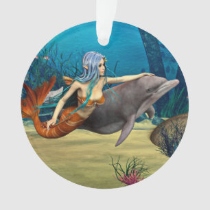 Sirène avec dauphin