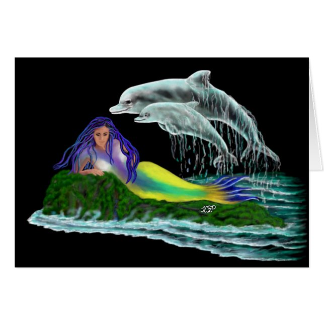 Sirène avec dauphins (Devant horizontal)