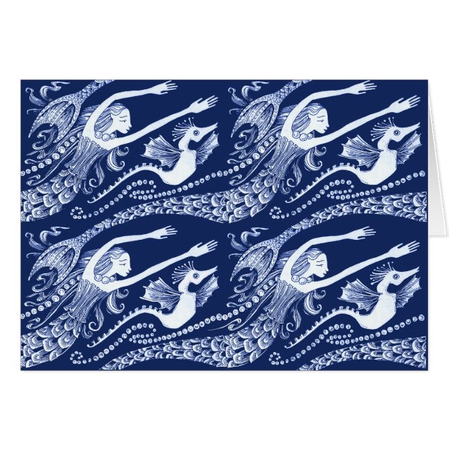 Sirène avec les perles et l'hippocampe (Devant horizontal)