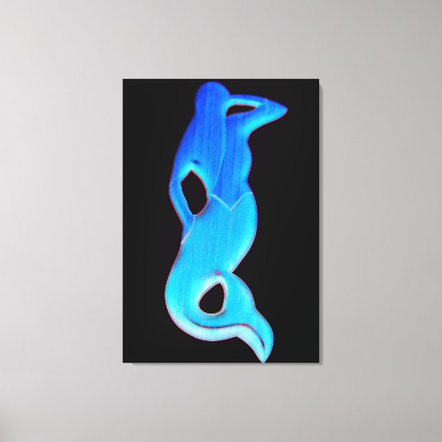 sirène bleue sur toile noire enveloppée (Recto)
