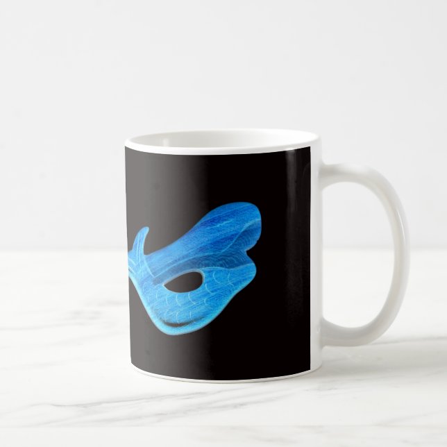 sirène bleue sur une tasse d'arrière - plan noir (Droite)