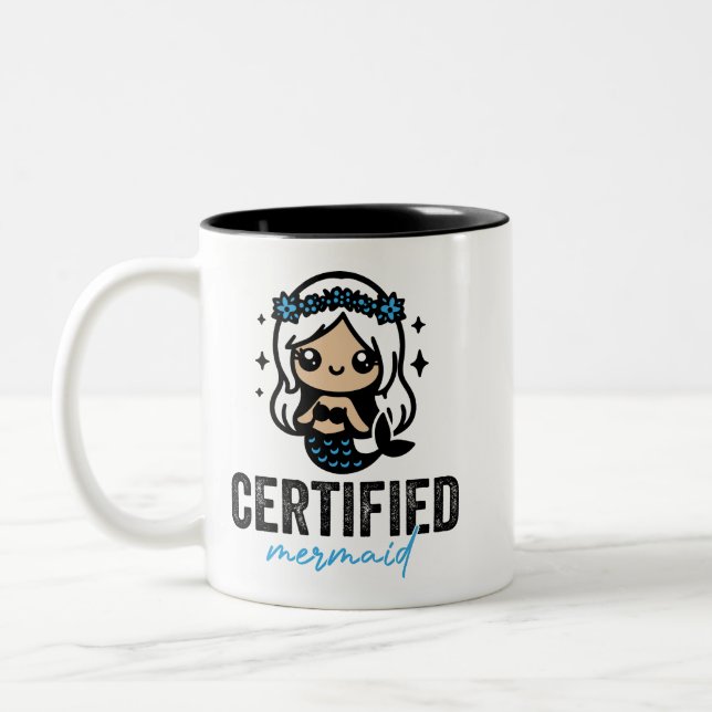 Sirène certifiée Sirène de mer Mug Queen (Gauche)