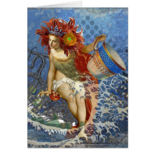 Sirène du Verseau Art Gothique Bleu