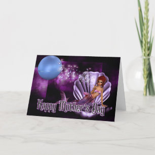 Sirène en coquille de palourdes - Carte de fête de