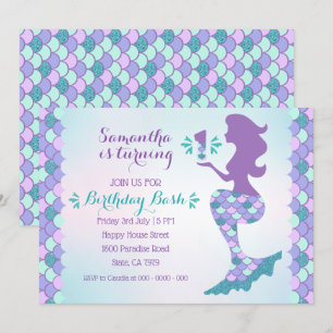 Sirène Invitation Anniversaire Sirène Numéro 1