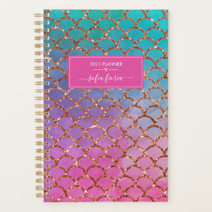 Sirène Rose Bleu Or Paillettes Nom Script 2021