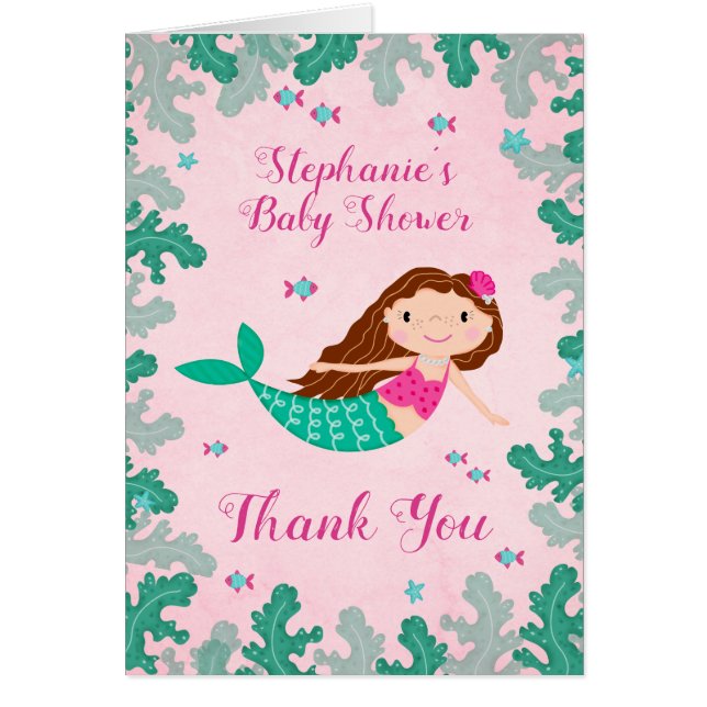 Sirène Rose Sous Le Baby shower De Mer (Devant)