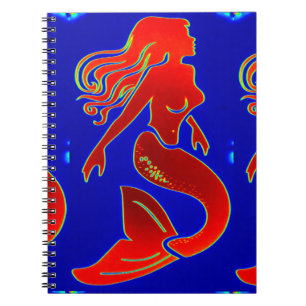 sirène rouge sur carnet bleu