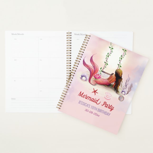 Sirène Sous La Fête D'Anniversaire De La Mer (Devant avec enveloppe)