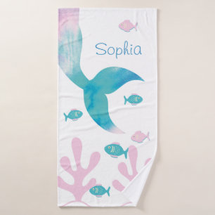 Sirène sous la mer pastel rose bleu pour adolescen