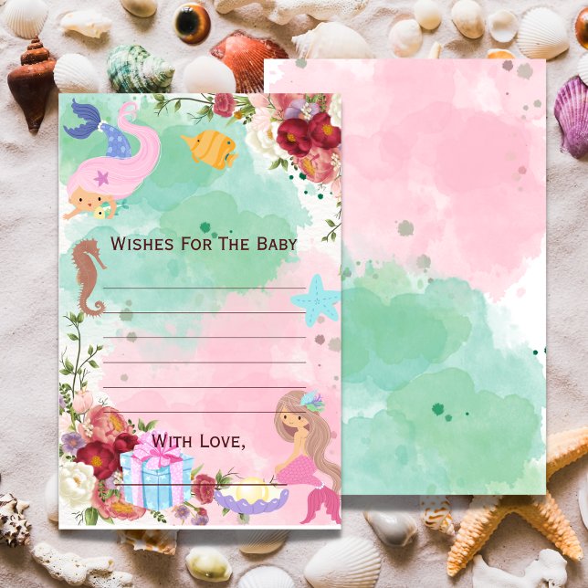 Sirène Sous La Mer Souhaite Pour Le Baby shower (Créateur téléchargé)
