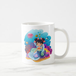 Sirène sous la tasse de mer pour les filles de pla